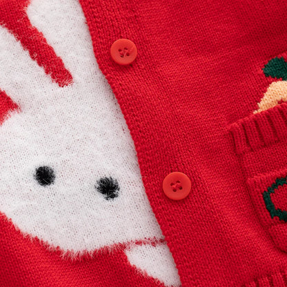 Baby Girls Boys Sweater Cardigan Vest  Cotton Cute Rabbit Pattern Child Knit Waistcoat Coat Spring Warm Clothes Outerwear