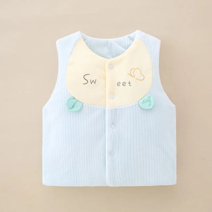 0-1Y Newborn Baby Vest Cotton Toddler Waistcoat Sleeveless Jacket for Girls Boys Vests Winter Children Clothes Cartoon