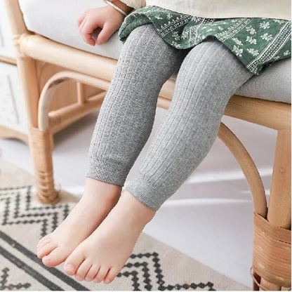 Baby Straight Pants Newborn Girls Leggings 0-6 Years Spring Autumn White Gray Black Cotton Pants Kids Children Leggings