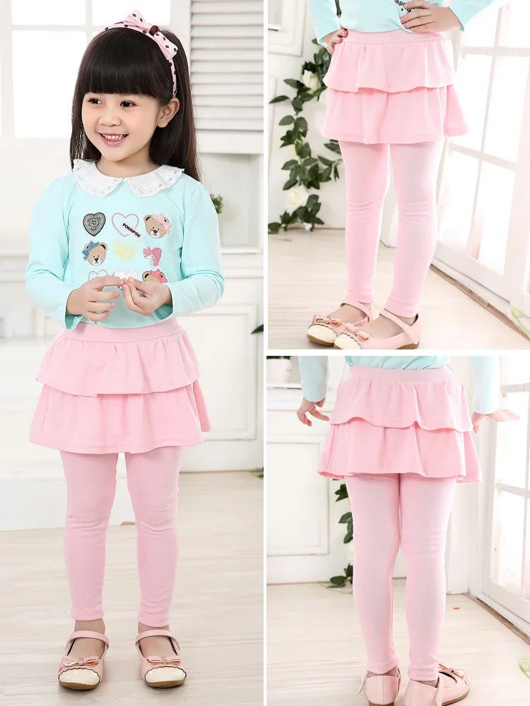 New  Autumn Winter Girls Dress Leggings Design Printed Cotton Children's Pants Kids Leggings Girl Skirt Children Dress