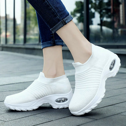 Women's Casual Shoes Chunky Sneakers Platform Walking Shoes Fashion Knited Casual Loafers Size 35-42