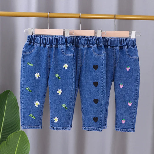 Baby Girls Tight Jeans Spring Autumn Girls suona Denim Trousers Casual Kids Stretch Flared Pants Children Clothes for0-5Years