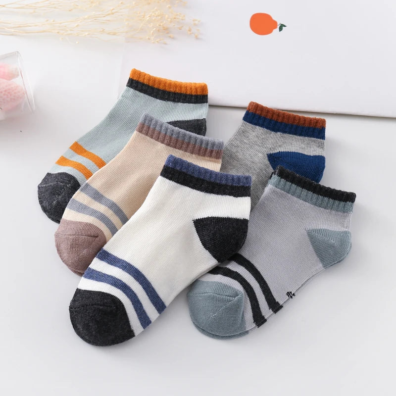 Spring and Summer Boys Short Socks Thin Children's Sports Socks Kids Boat Socks Baby Sweat-absorbing Socks