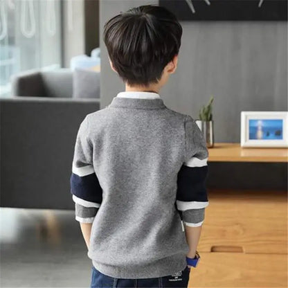 Kids Boys Sweater Children Sweater For teenager Student O-Neck Warm pullover knitted sweaters Boys Clothes 4 5 6 7 8 9 10 11 14T