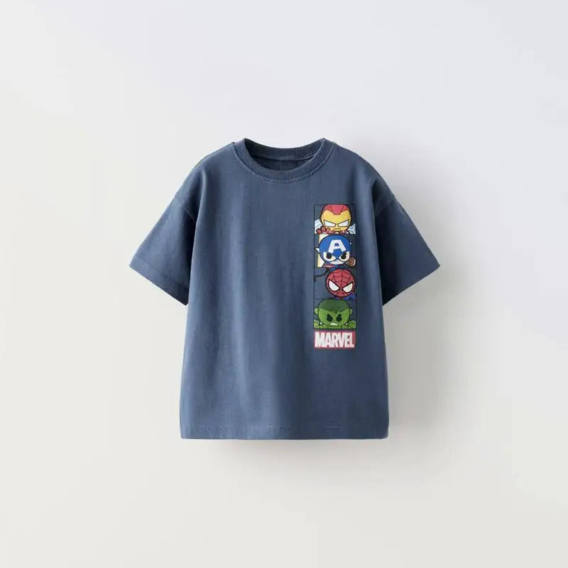 Boutique Children's Clothes 2025 Summer T-shirt Boys Short Sleeve Tees Printed Cartoon Loose Casual O-neck T Shirts Tops 1-7 Age