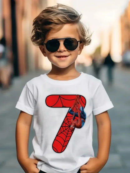 Summer Marvel Spiderman Cotton Children T-shirt 1-9 Years Old Birthday Gift Boy Clothing Fashion Casual T Shirt Baby Kid Tee Top