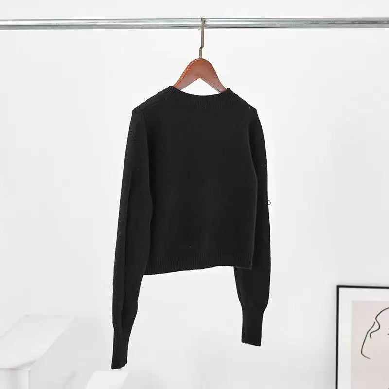 Women Solid Color O-neck Long Sleeve Sweater Female Autumn And Winter Fashion Trend Designerhigh Quality Knitted Pullover