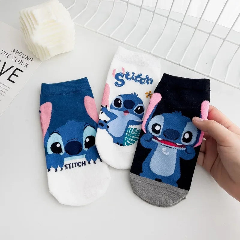 Cartoon Disney Stitch Sock Anime Women Cotton Short Sock Kawaii Boys Girls Socks Children Ankle Socks Girls Christmas Gifts