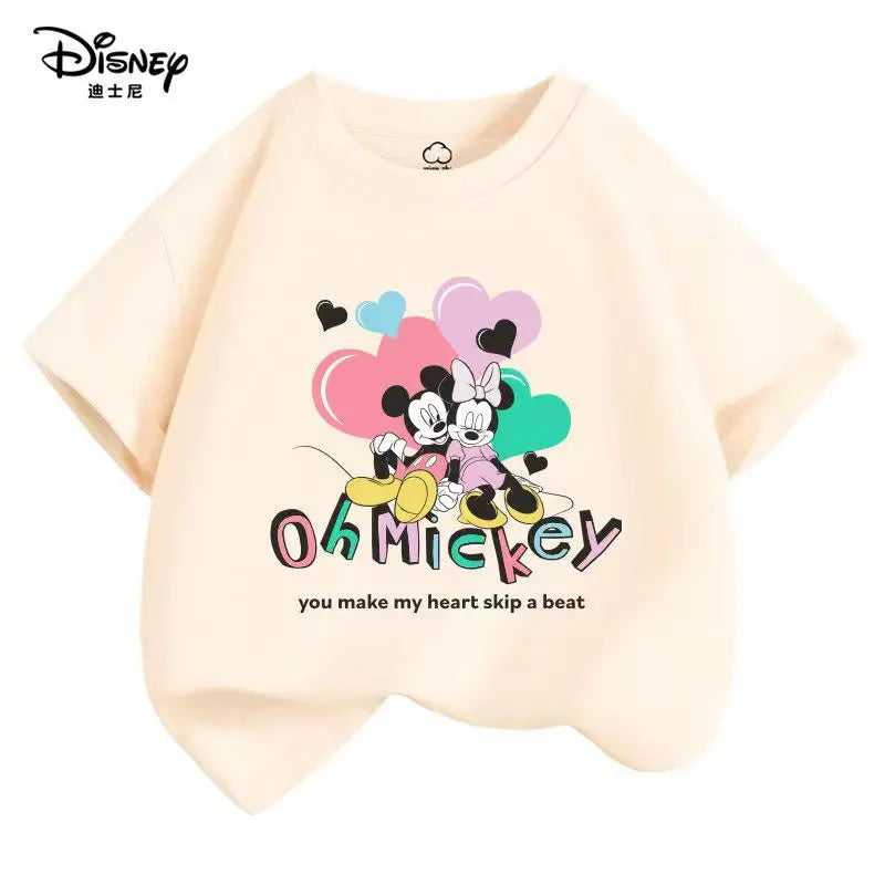 Minnie Mouse Children Cotton T-shirt Boys Girls T Shirt Summer 3-14 Years Toddler Clothing Kids Kawaii Cartoon Tops Tees Summer