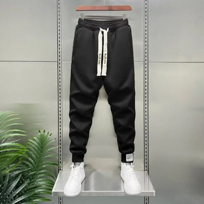 Autumn Men's orange Joggers Korean High Street Sports Trousers Cotton 9-Minute Sweatpants Fashionable Men's Clothing 2024