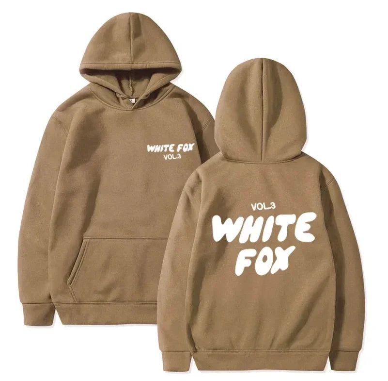 White Fox women's hoodie loose fitting hoodie wool thick letter print Men Sweatshirts