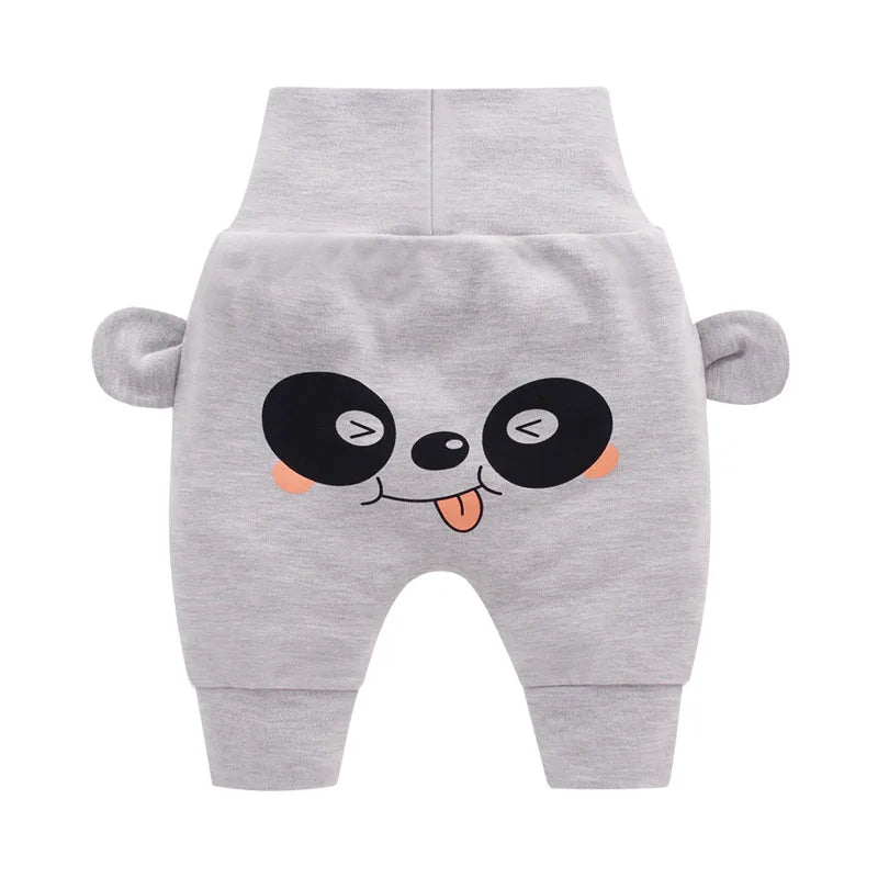 Baby Cute Pants Boys Girl Cartoon High Waist Protection Belly Children Toddler Spring Autumn Newborn Trousers