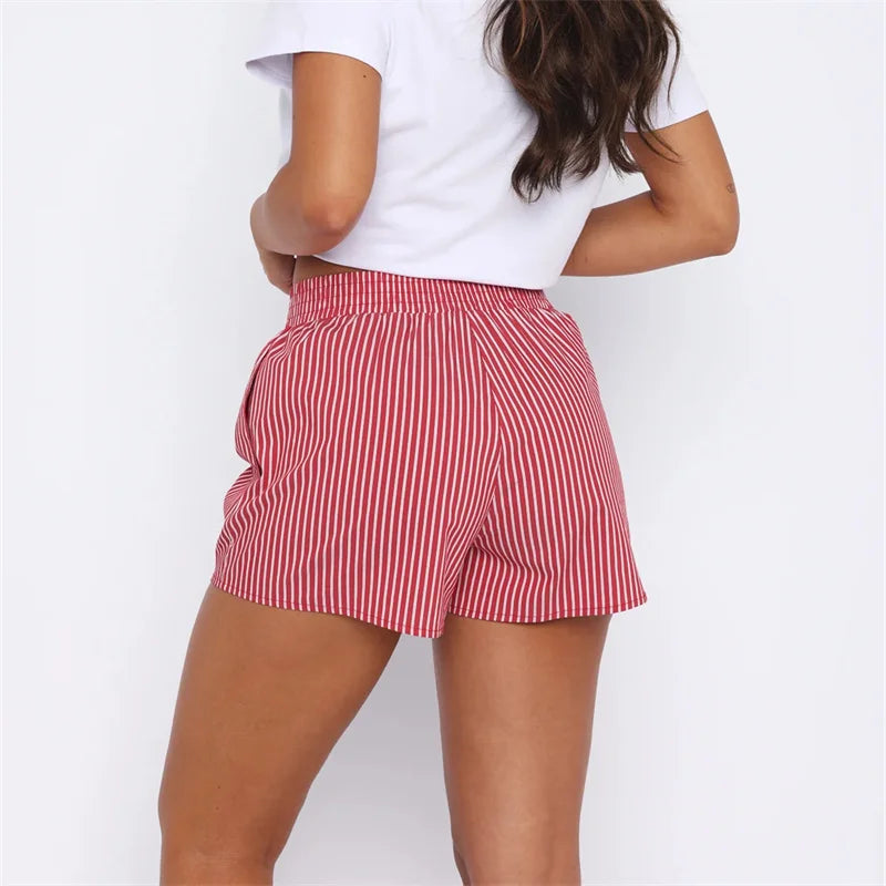 Women Y2K Vintage Striped Pajamas Shorts Women's Fashion Loose Shorts Stripe High Elastic Waist Short Pants Summer Casual Shorts