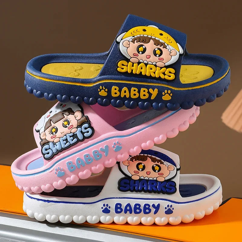 Children Slippers New Summer Cartoon Boy Sandals Girl Indoor Home Non-slip Bathroom Flip-flops Soft Comfortable Kids Beach Shoes