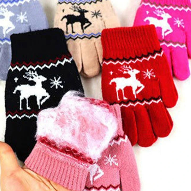 Deer Gloves Soft & Comfortable Warm Gloves for Boys & Girls 5-9 Years Old