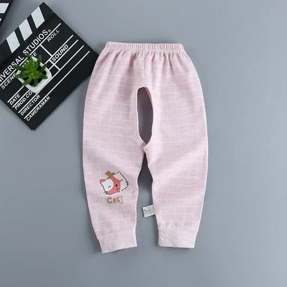 Newborn Baby Pants with Open Crotch Cotton Spring Autumn Trouser Boys Children Leggings Cute Girls Pajamas Toddler Clothes 0-24M