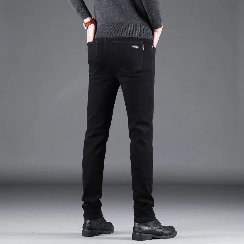 Classic Business casual Jeans men 2024 new Fashion black Slim Stretch Denim High quality Men's Pants Luxury Pants men Clothes