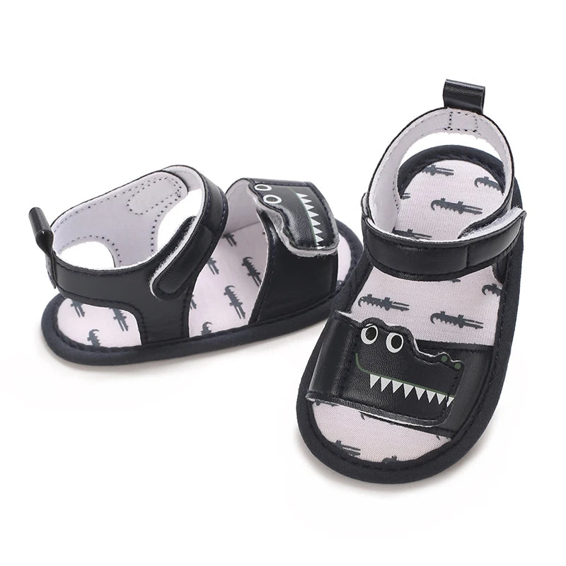 PU Cute Cartoon 0-18M Newborn Baby Boys Summer Shoes Sandals First Walkers Newborn Shoes Casual Soft Sole Sandals 4 Colors