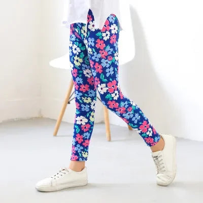 Girls Pants Baby Korean Style Leggings 2024 Spring Autumn Children's Elastic Leopard Printed Pant Teens Fashion Clothing