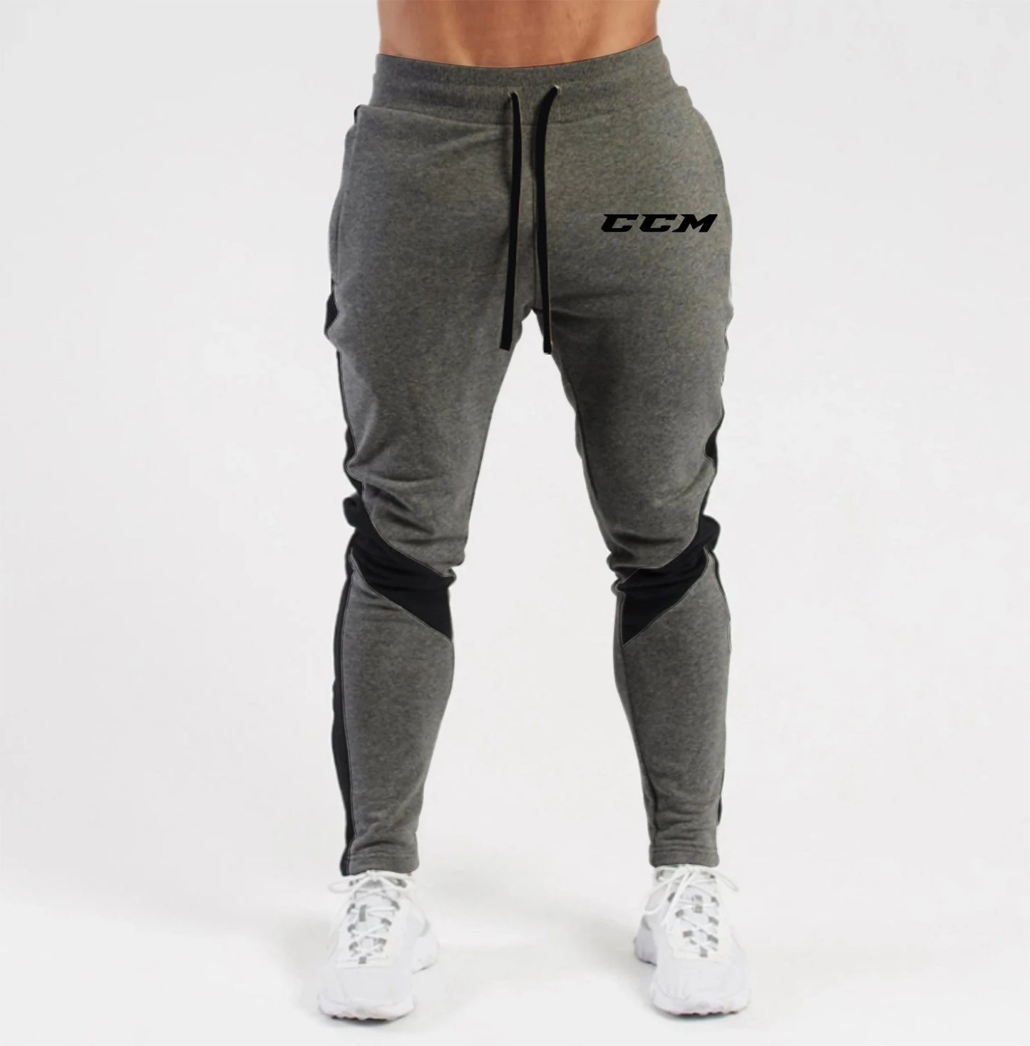 Autumn Fleece Straight Trousers Men Fitness Jogging Sweatpants Winter Warm Casual Pant CCM Solid Drawstring Bottoms