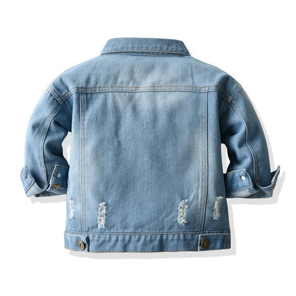 Denim Jackets For Boys Fashion Short Coats Children Clothing Spring Autumn Boys Girls Jean Outerwear Kids Single-breasted Jacket