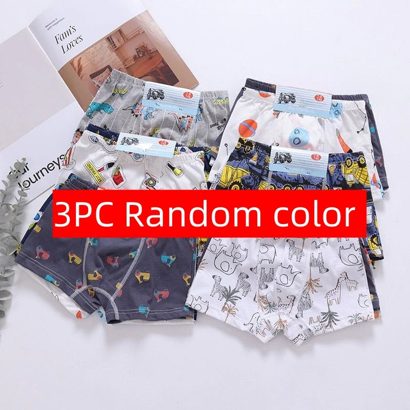 3Pcs/Lot Children Underwear Solid Color Shorts Cotton Boy Boxer Panties Boys Underwear Toddler Underpants