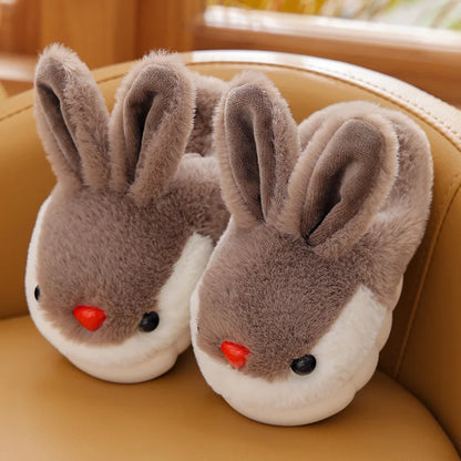 Winter Kids Slippers Toddler Girls Animal Cat Flip Flop Plush Parent Slides Baby Boys Indoor Shoes Warm House Children Slippers