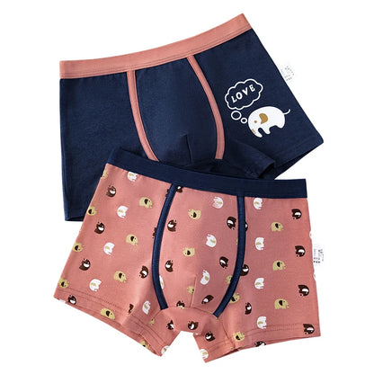 2Pcs/Lot Boys Underwear Boxer Elephant Dinosaur Design Kids Cotton Briefs Children's Panties Soft Shorts 2-14Y