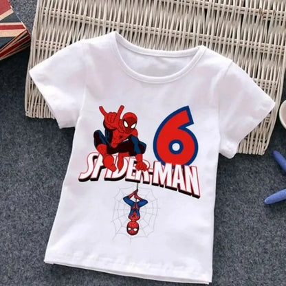 Summer Marvel Spiderman Cotton Children T-shirt 1-9 Years Old Birthday Gift Boy Clothing Fashion Casual T Shirt Baby Kid Tee Top