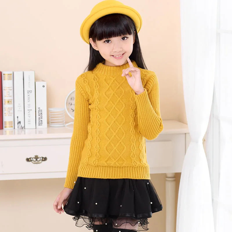 children's sweater Autumn Winter boy girl Knitted bottoming turtleneck shirts teenager solid high collar pullover sweater1-16Y