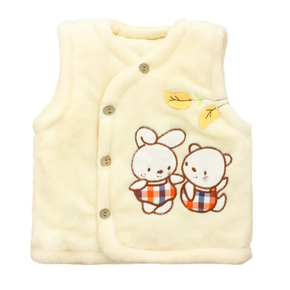 0-2Y Winter Newborn Baby Vest Fur Baby Waistcoat Kids Jackets for Girls Boys Children Clothes Fur Coat Jacket Sleeveless Toddler