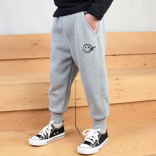 Boys and Girls Pants, Children's Sports Pants, New Style Fleece Thermal Sweatpants, Trendy Outer Wear 4T-14T Kids Clothes