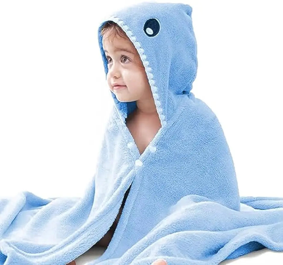 Large Baby Hooded Towel with Cute Animal Design Ultra Soft Thick Cotton Bath Towel with Hood for Toddler Infant Newborn