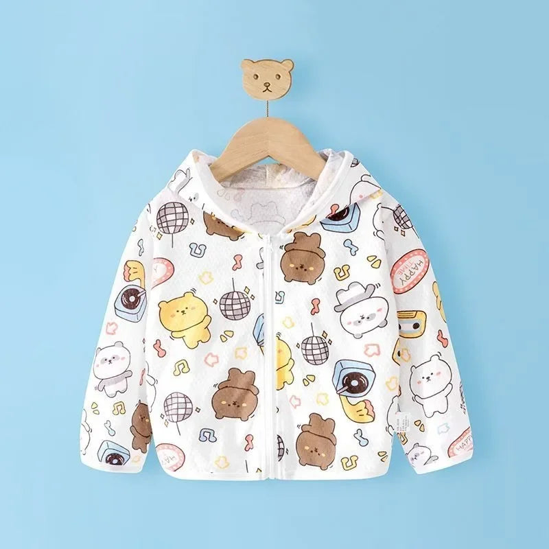 2024 Baby summer jacket Baby boys and girls pure cotton skin clothes air-conditioned clothes