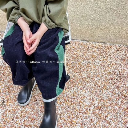 2024 New Children Corduroy Harem Pants Solid Girls Casual Pants Autumn Loose Baby Boys Trousers 1-6 Year Children Pants