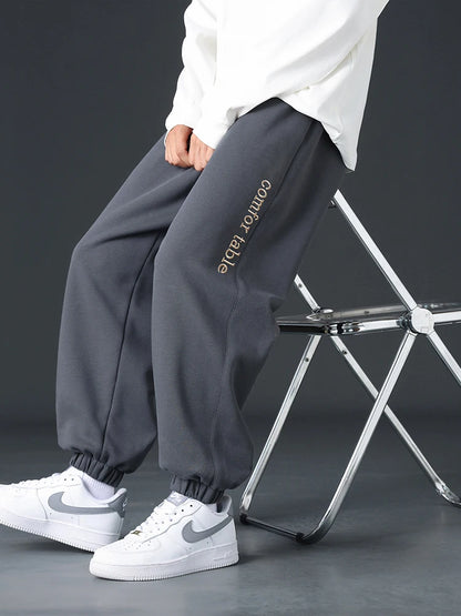 Big Size Men Sweatpants Spring Autumn Casual Baggy Jogger Pants String Banding Solid Color Sportswear Cotton Loose Trousers 8XL