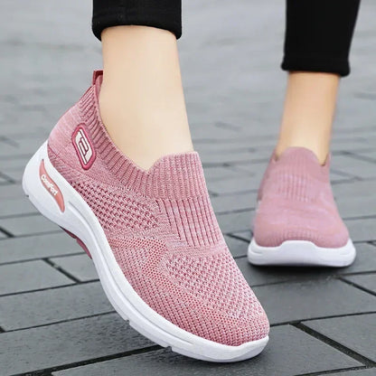 Women's summer new single shoes one-pedal soft-soled middle-aged and elderly lazy shoes casual breathable mother shoes