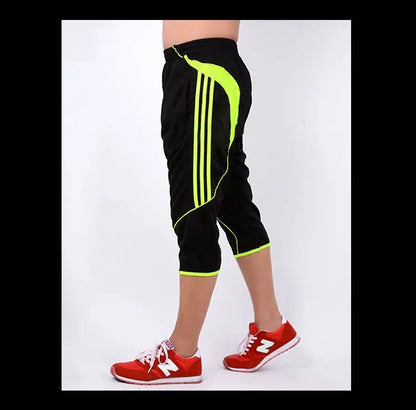 Summer Men Thin Striped Sweatpants Basketball Football Training Joggers Gym Outdoor Hiking Cycling Sports Quick Dry Capris Pants