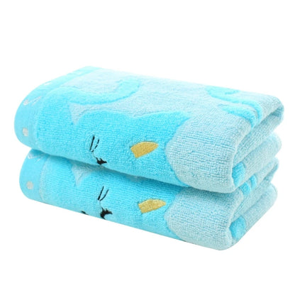 1 pc Bamboo Fiber Towel Bath Towel Kids Soft Super Absorbent and Fast Drying Towel Bathing Feeding Cartoon Cat Cotton Towel