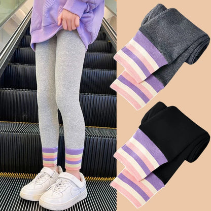 New Fashion Teen Kids Leggings Spring Autumn Casual Cotton Knitted Trousers For Girls Pants 4 6 8 10 12 Years Children Clothing