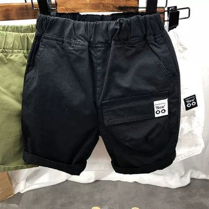 2024 Summer Boys Cool Casual Sports Cotton Shorts Fashion Baby Boy Cargo Shorts Children Elastic Waist Pant Kid Trousers Clothes