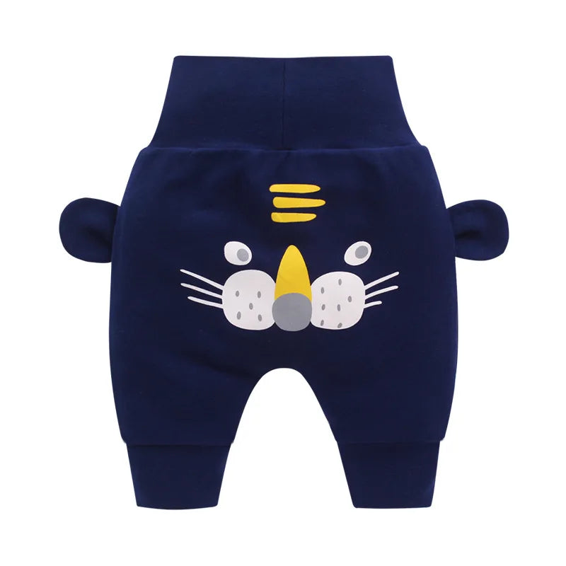 Baby Cute Pants Boys Girl Cartoon High Waist Protection Belly Children Toddler Spring Autumn Newborn Trousers