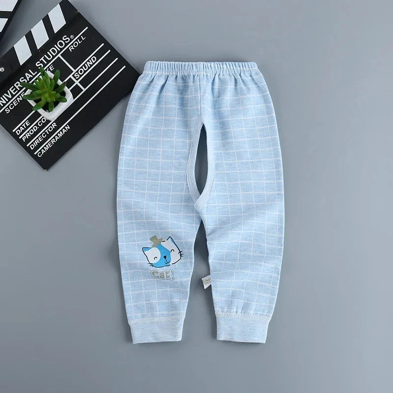 Newborn Baby Pants with Open Crotch Cotton Spring Autumn Trouser Boys Children Leggings Cute Girls Pajamas Toddler Clothes 0-24M