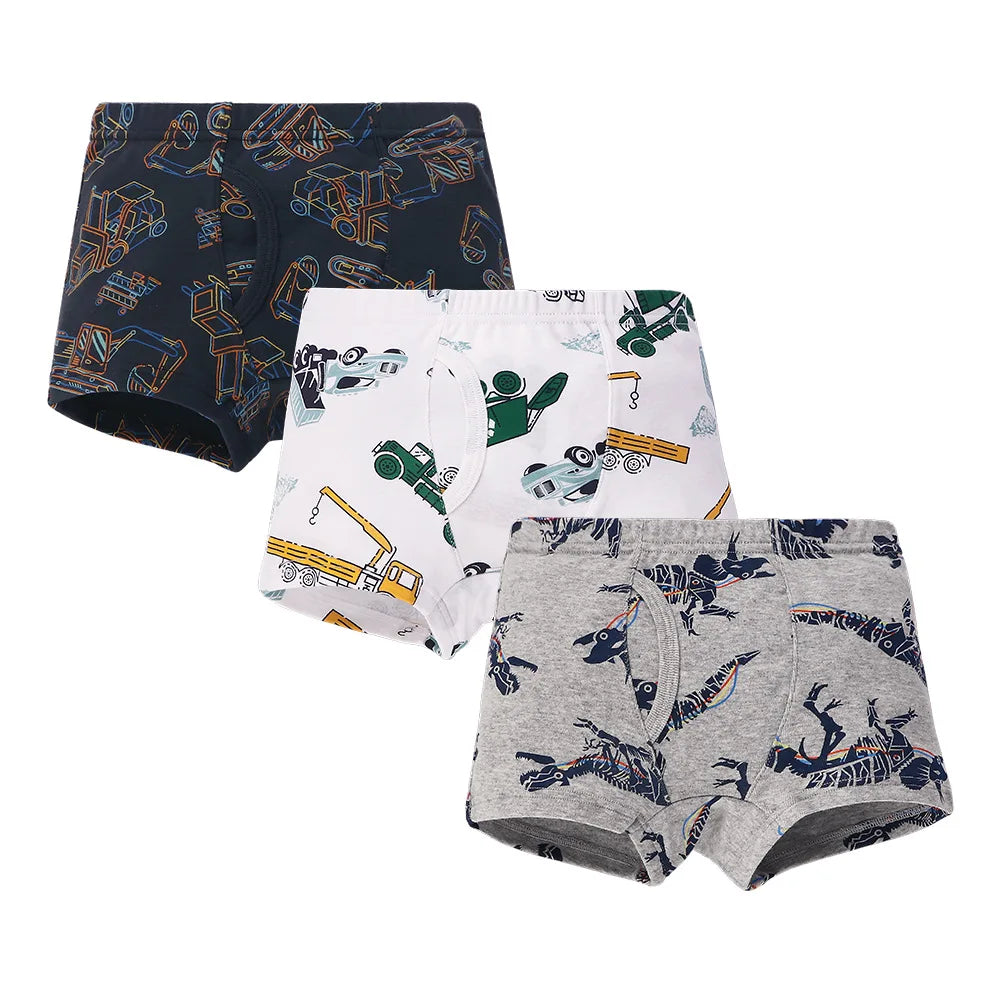 Sale New High Quality Boys Boxer Shorts Panties Kids children dinosaur car underwear 2-10years Old 3pcs/lot students