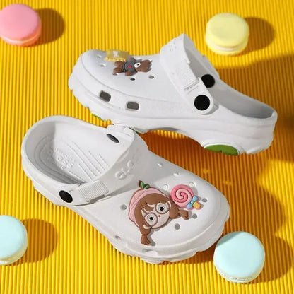 3-12y Kids Mules & Clogs Summer Boys Girls Sandals Cartoon 6 Colors Non-slip Comfortable Beach Slippers Children Garden Shoes 24