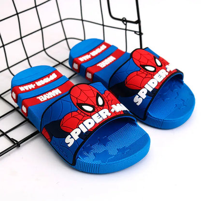 Disney Children's Slippers Summer Boys Indoor Thick Bottom Bath Soft Anti-skid Sandals Carton Boys Flip-flops Outside Blue Shoes