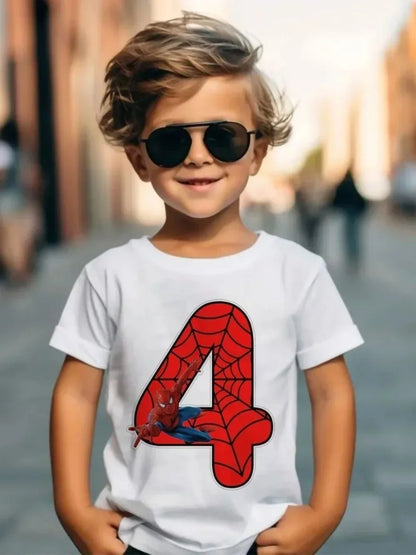 Summer Marvel Spiderman Cotton Children T-shirt 1-9 Years Old Birthday Gift Boy Clothing Fashion Casual T Shirt Baby Kid Tee Top