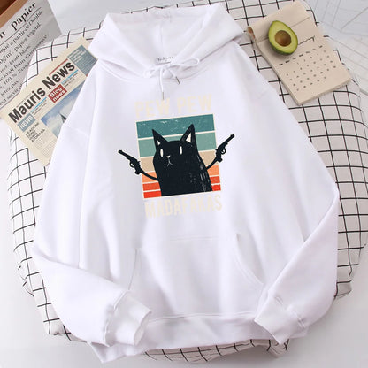 Fun Printed Duck Hoodies Graphic Women Sweatshirts Hoodie Cartoon Murder Goose Kawaii Harajuku Fleece Loose Aesthetic Tops