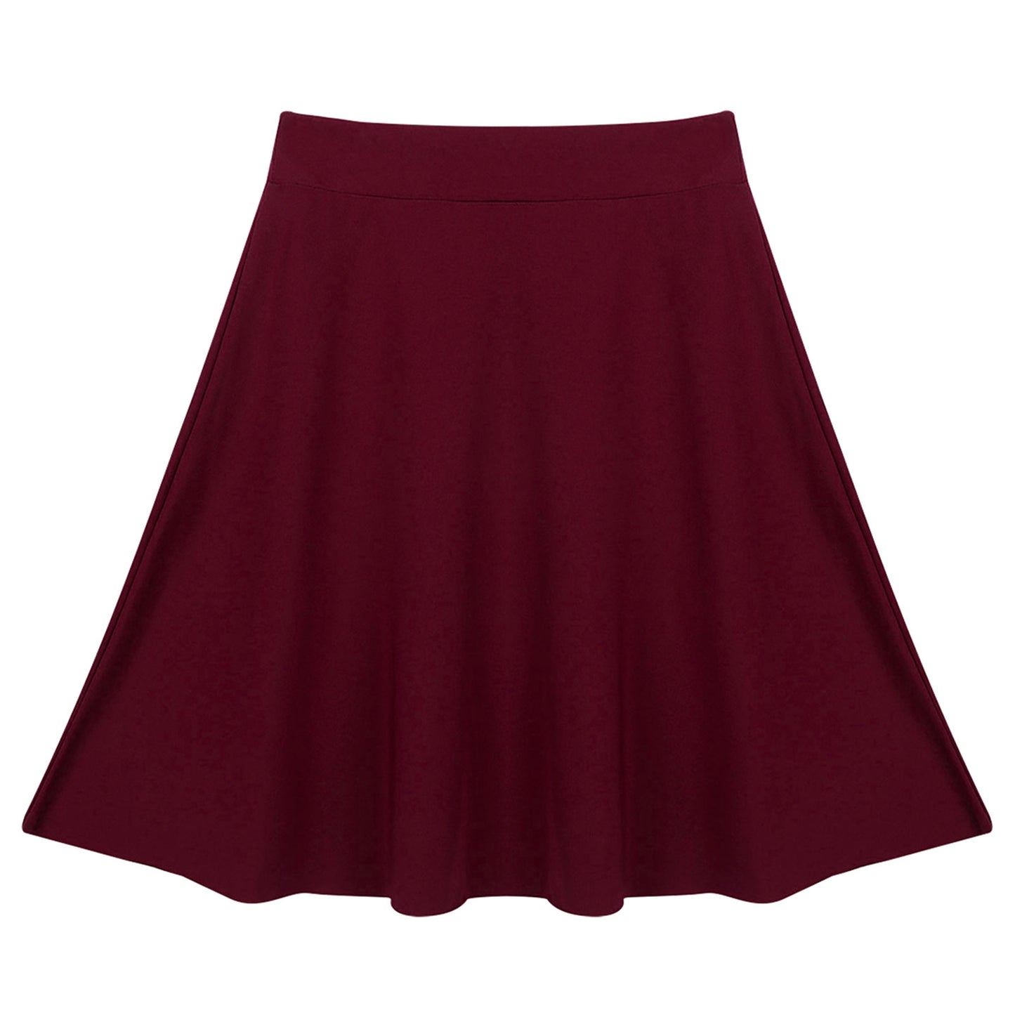 Big Girls Skater Skirt Solid Color Lightweight Stretchy Knee Length A-line Skirts Teen Kids Casual Party Costume Dance Skirt