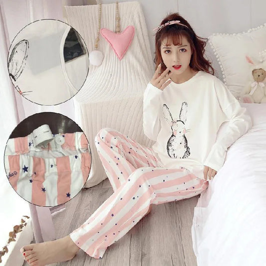 Monthly Clothing New Maternity Pajamas Women Maternity Breastfeeding Clothes Spring And Autumn Summer Casual Pajamas Home Wear